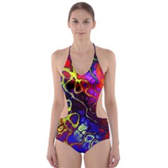 Awesome Fractal 35c Cut-Out One Piece Swimsuit