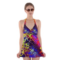 Awesome Fractal 35c Halter Swimsuit Dress