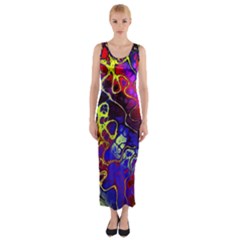 Awesome Fractal 35c Fitted Maxi Dress