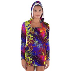 Awesome Fractal 35c Long Sleeve Hooded T-shirt