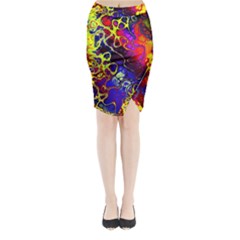 Awesome Fractal 35c Midi Wrap Pencil Skirt