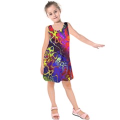 Awesome Fractal 35c Kids  Sleeveless Dress
