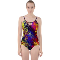 Awesome Fractal 35c Cut Out Top Tankini Set