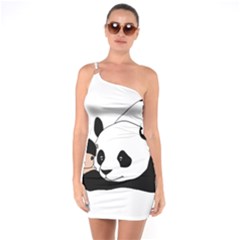 Girl And Panda One Soulder Bodycon Dress