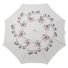 Unicorn Sheep Straight Umbrellas by Valentinaart