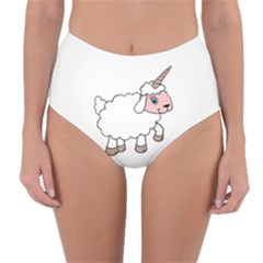 Unicorn Sheep Reversible High-waist Bikini Bottoms by Valentinaart