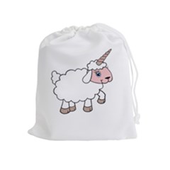 Unicorn Sheep Drawstring Pouches (extra Large) by Valentinaart