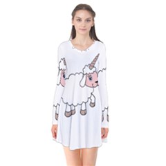 Unicorn Sheep Flare Dress by Valentinaart