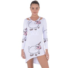 Unicorn Sheep Asymmetric Cut-out Shift Dress by Valentinaart