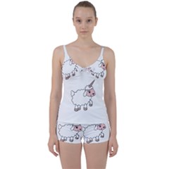 Unicorn Sheep Tie Front Two Piece Tankini by Valentinaart