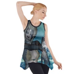 The Wonderful Water Fairy With Water Wings Side Drop Tank Tunic by FantasyWorld7