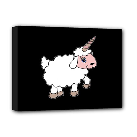 Unicorn Sheep Deluxe Canvas 16  X 12   by Valentinaart