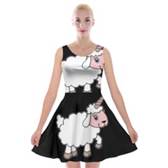 Unicorn Sheep Velvet Skater Dress by Valentinaart