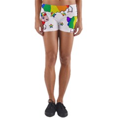 Unicorn Sheep Yoga Shorts by Valentinaart