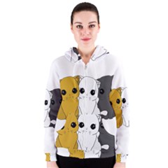 Cute Cats Women s Zipper Hoodie by Valentinaart