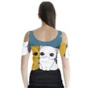 Cute cats Butterfly Sleeve Cutout Tee  View2