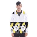 Black, Gray, Yellow Stripes and Dots Hooded Wind Breaker (Men) View1