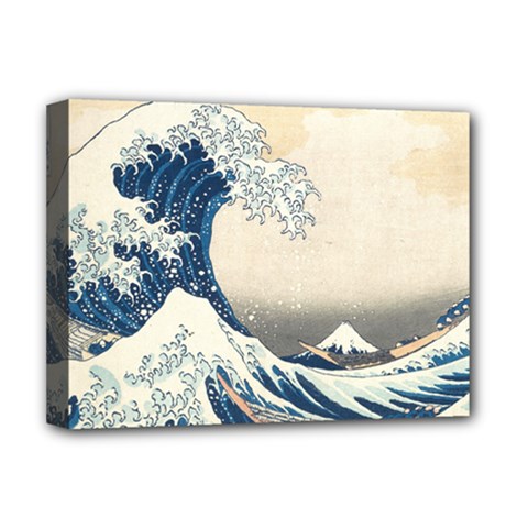 The Classic Japanese Great Wave Off Kanagawa By Hokusai Deluxe Canvas 16  X 12  