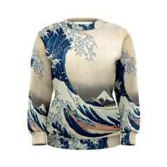 The Classic Japanese Great Wave Off Kanagawa By Hokusai Women s Sweatshirt by PodArtist