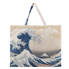 The Classic Japanese Great Wave Off Kanagawa By Hokusai Zipper Large Tote Bag
