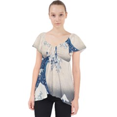 The Classic Japanese Great Wave Off Kanagawa By Hokusai Lace Front Dolly Top