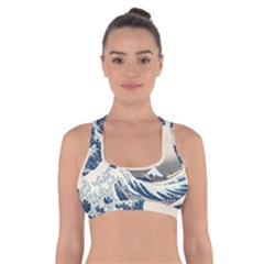 The Classic Japanese Great Wave Off Kanagawa By Hokusai Cross Back Sports Bra by PodArtist