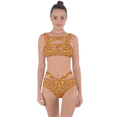 Golden Mandalas Pattern Bandaged Up Bikini Set  by linceazul