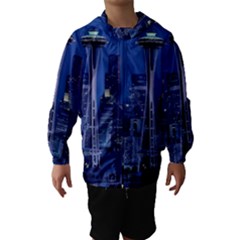 Space Needle Seattle Washington Hooded Wind Breaker (kids) by Nexatart