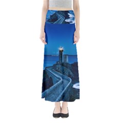 Plouzane France Lighthouse Landmark Full Length Maxi Skirt