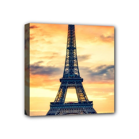 Eiffel Tower Paris France Landmark Mini Canvas 4  X 4  by Nexatart