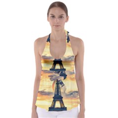 Eiffel Tower Paris France Landmark Babydoll Tankini Top by Nexatart