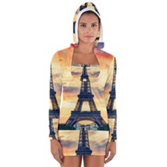 Eiffel Tower Paris France Landmark Long Sleeve Hooded T-shirt