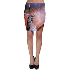 Statue Of Liberty New York Bodycon Skirt by Nexatart