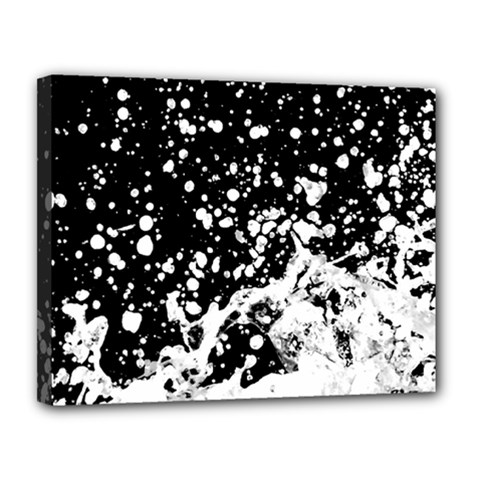 Black And White Splash Texture Canvas 14  X 11  by dflcprints