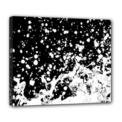 Black And White Splash Texture Deluxe Canvas 24  X 20   by dflcprints