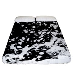 Black And White Splash Texture Fitted Sheet (queen Size) by dflcprints