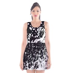 Black And White Splash Texture Scoop Neck Skater Dress by dflcprints