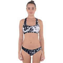 Black And White Splash Texture Cross Back Hipster Bikini Set by dflcprints