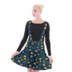 Yellow & Blue Bloom Suspender Skater Skirt by justbeeinspired2