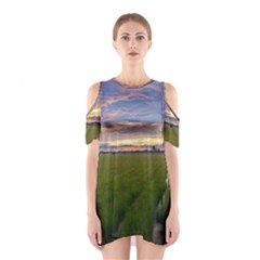 Landscape Sunset Sky Sun Alpha Shoulder Cutout One Piece