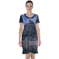 Mont Saint Michel France Normandy Short Sleeve Nightdress by Nexatart