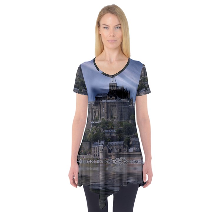 Mont Saint Michel France Normandy Short Sleeve Tunic 