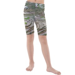 Rice Fields Terraced Terrace Kids  Mid Length Swim Shorts