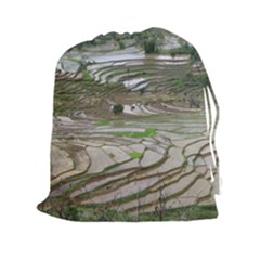 Rice Fields Terraced Terrace Drawstring Pouches (xxl) by Nexatart