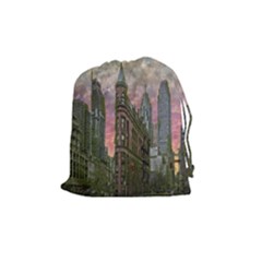 Flat Iron Building Toronto Ontario Drawstring Pouches (medium)  by Nexatart