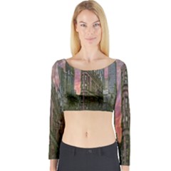 Flat Iron Building Toronto Ontario Long Sleeve Crop Top by Nexatart