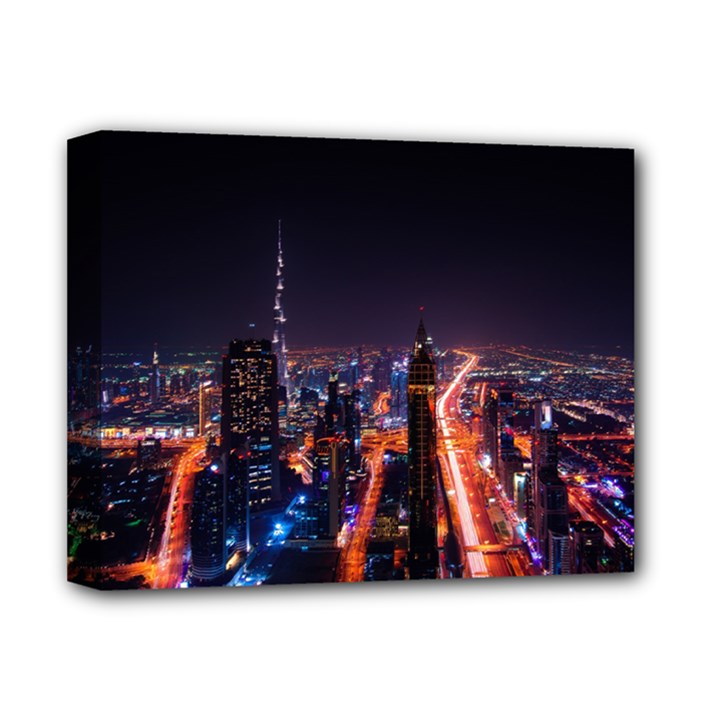 Dubai Cityscape Emirates Travel Deluxe Canvas 14  x 11 