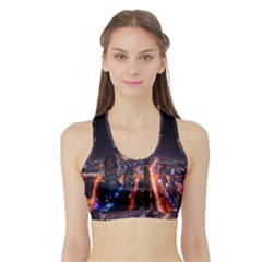 Dubai Cityscape Emirates Travel Sports Bra With Border by Nexatart