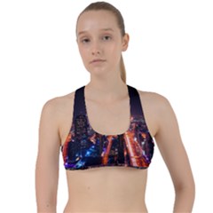 Dubai Cityscape Emirates Travel Criss Cross Racerback Sports Bra