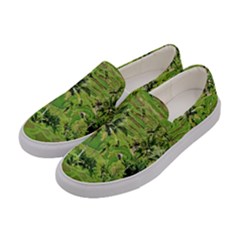 Greenery Paddy Fields Rice Crops Women s Canvas Slip Ons by Nexatart